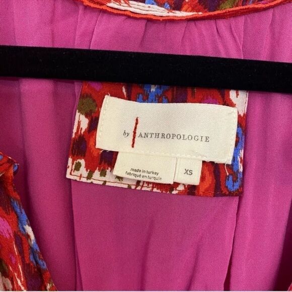 Anthropologie Robin Tiered Paisley Dress Women XS Mini V-Neck Boho Hippie Indie - Picture 9 of 16